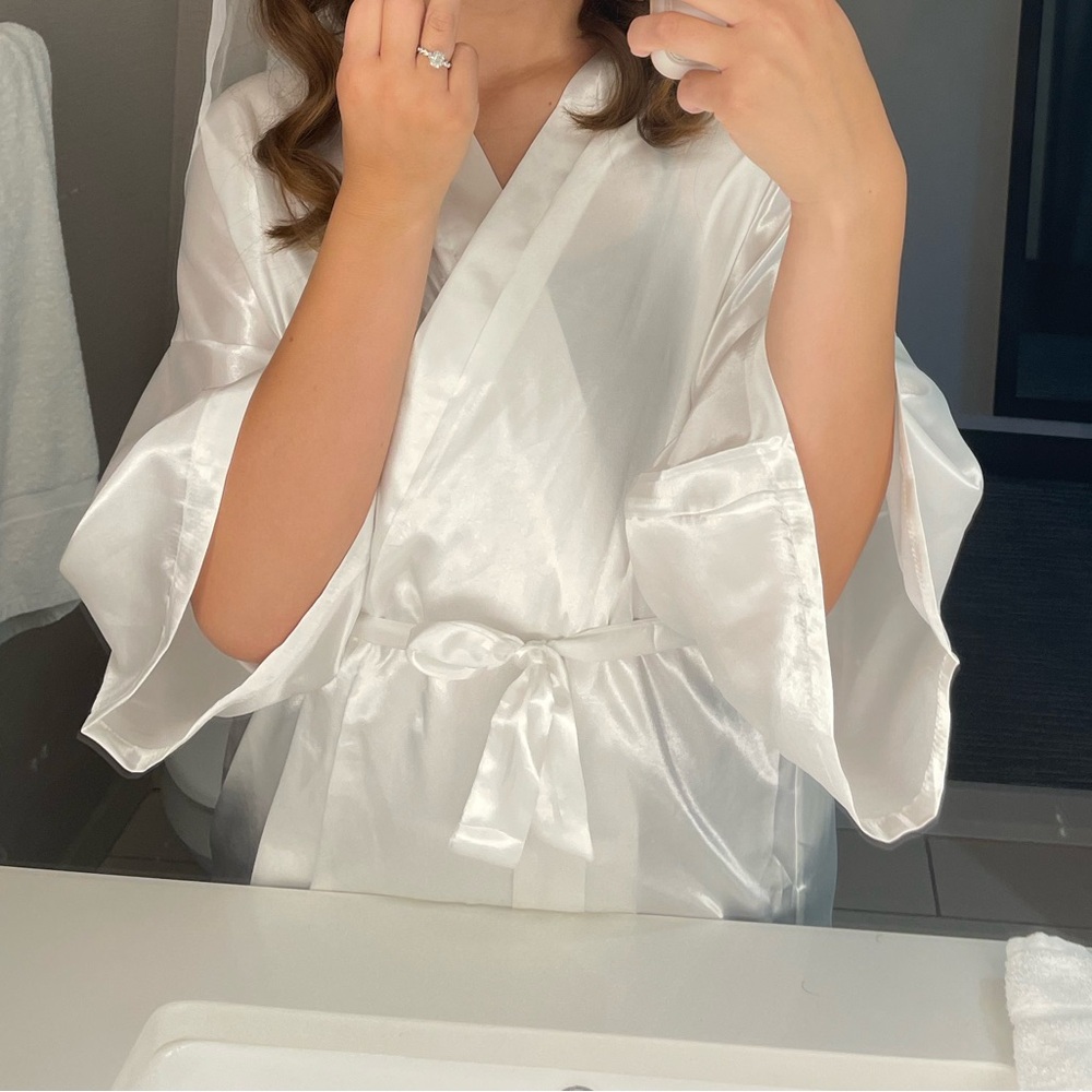 White Satin Bride Robe